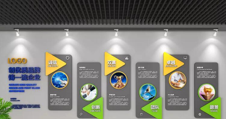 中式企業(yè)文化墻制作效果圖