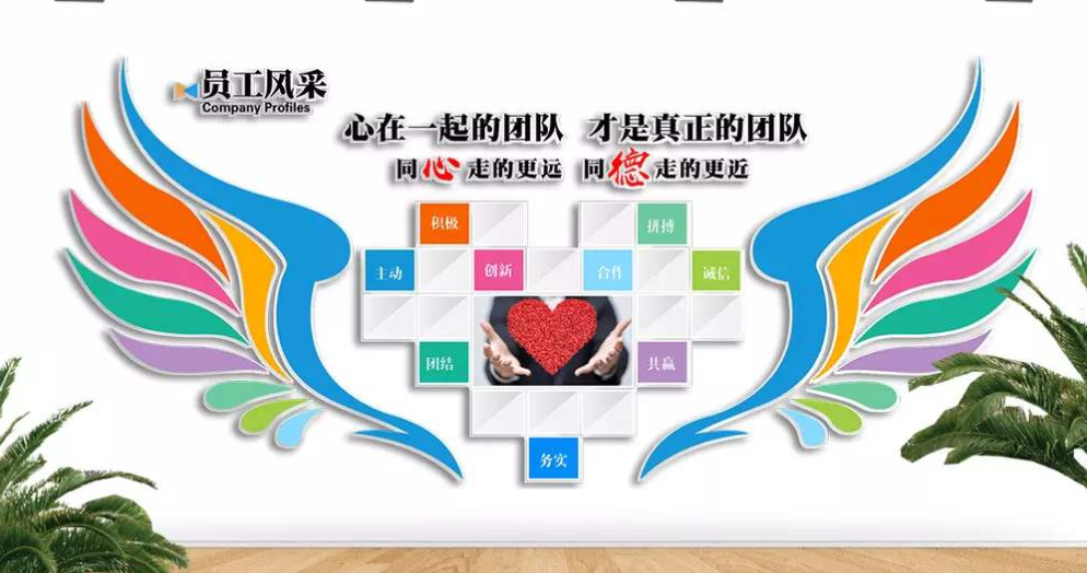 創意企業文化墻照片墻公司員工風采