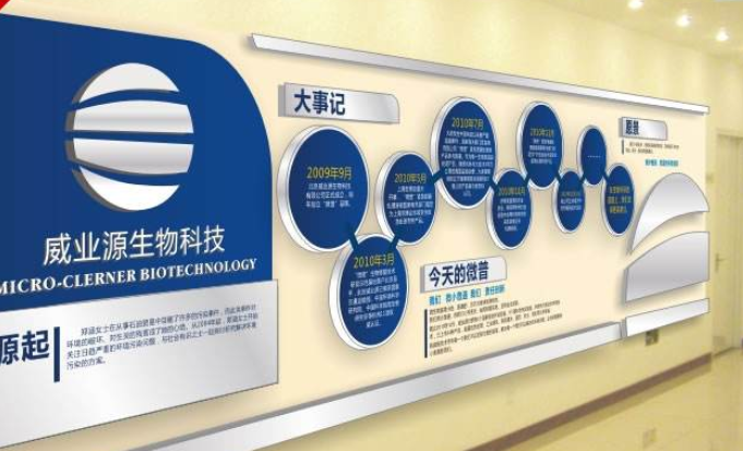 高檔藍色科技企業文化墻公司形象墻