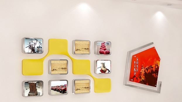 公司石膏板前臺形象墻設計