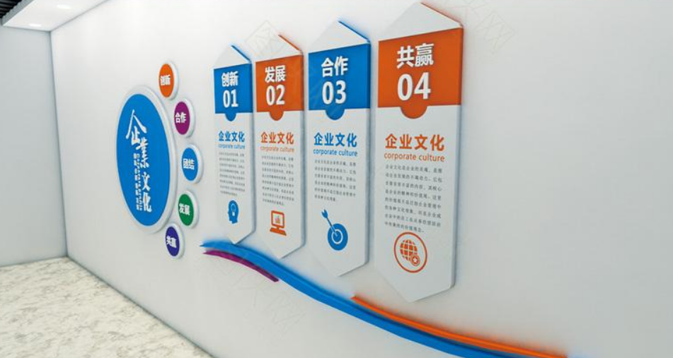 藍色高端企業文化墻制作