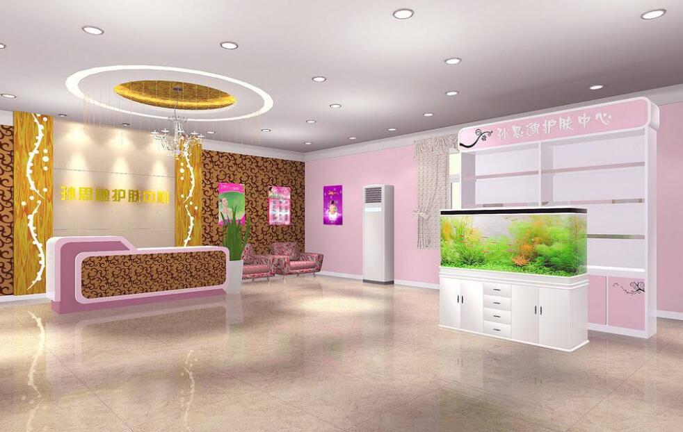 孫思美容院前臺背景墻設(shè)計