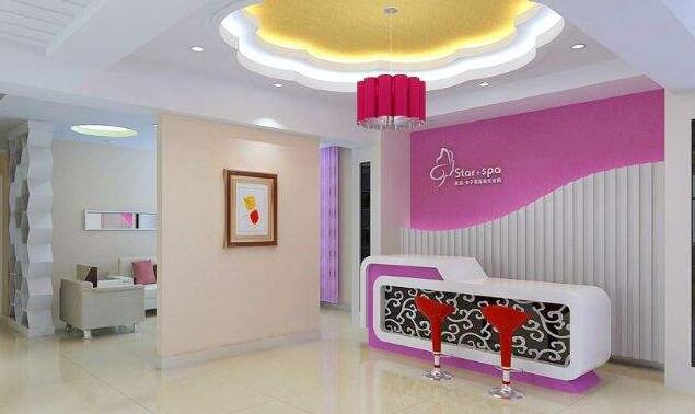 星點美容院前臺背景墻設(shè)計