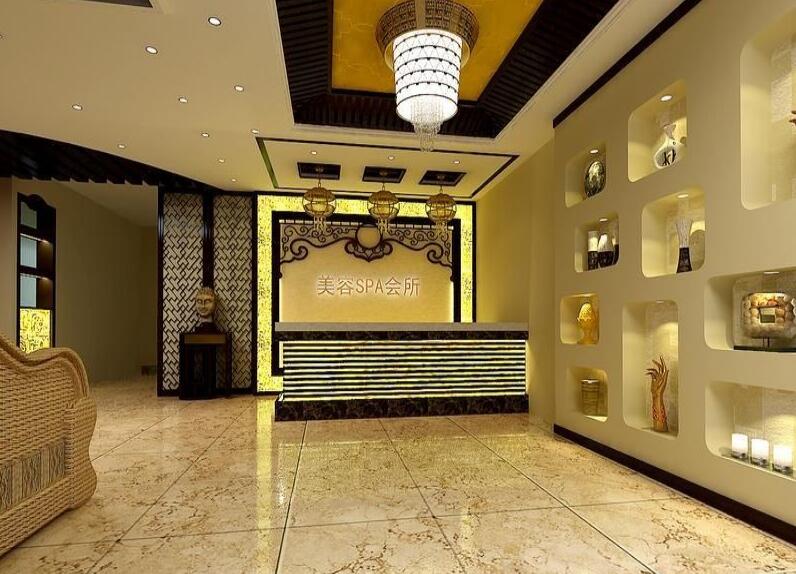 美容院前臺背景墻設(shè)計