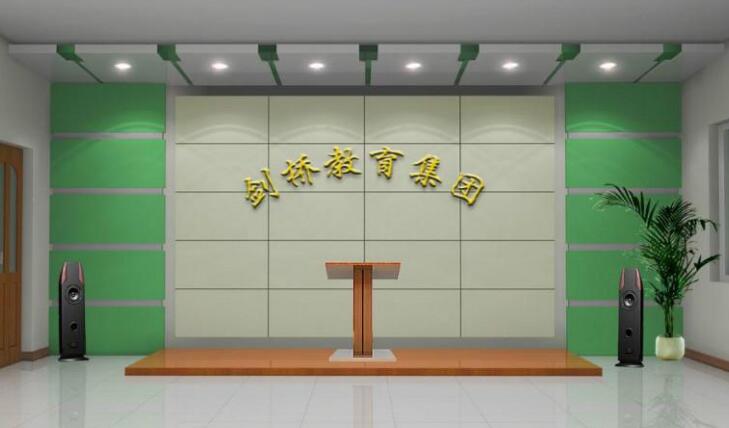 劍橋教育集團門廳形象墻制作效果圖