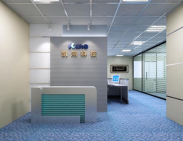 凱鴻科技公司門廳形象墻制作效果圖