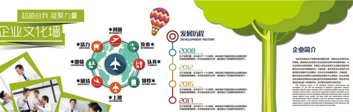 環保局創意海報文化墻效果圖 