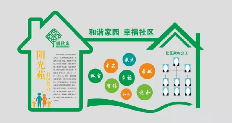 藍色科技菱形創意歷程文化墻