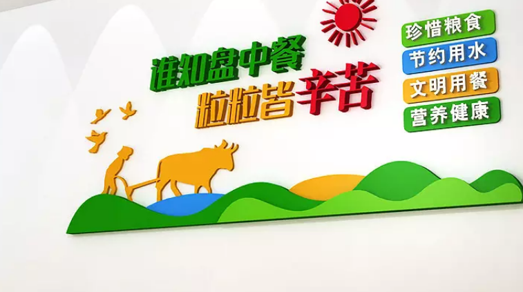 綠色食堂餐飲文化墻