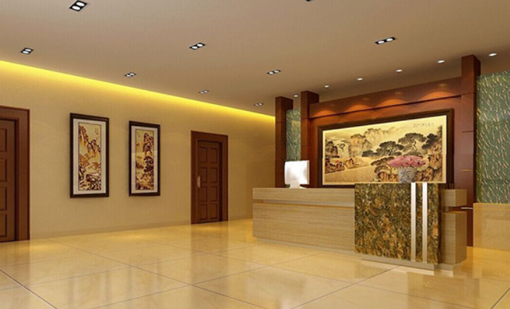 賓館前臺形象墻設計效果圖