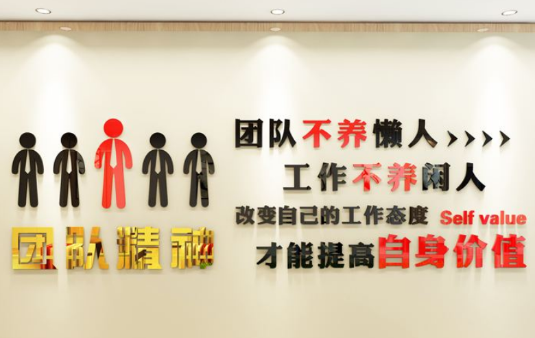 工作不養(yǎng)閑人辦公室亞克力激勵(lì)志標(biāo)語立體墻貼公司企業(yè)文化墻裝飾