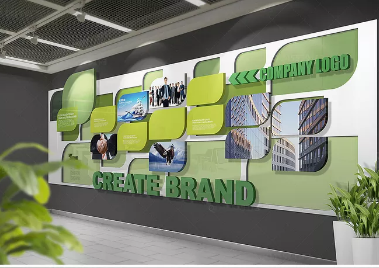 立體簡約高端通用企業文化墻形象圖片