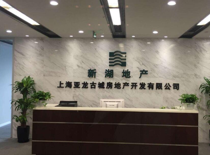 上海亞龍古城房地產開發有限公司門口形象墻制作