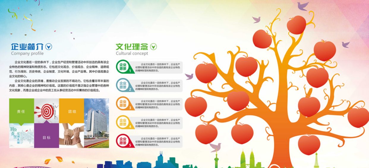 綠色健康環保概念企業文化墻