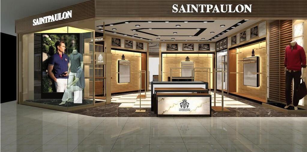 七匹狼服裝店文化墻設計效果圖