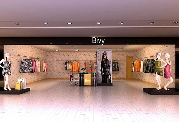 貝貝服裝店文化墻設計效果圖