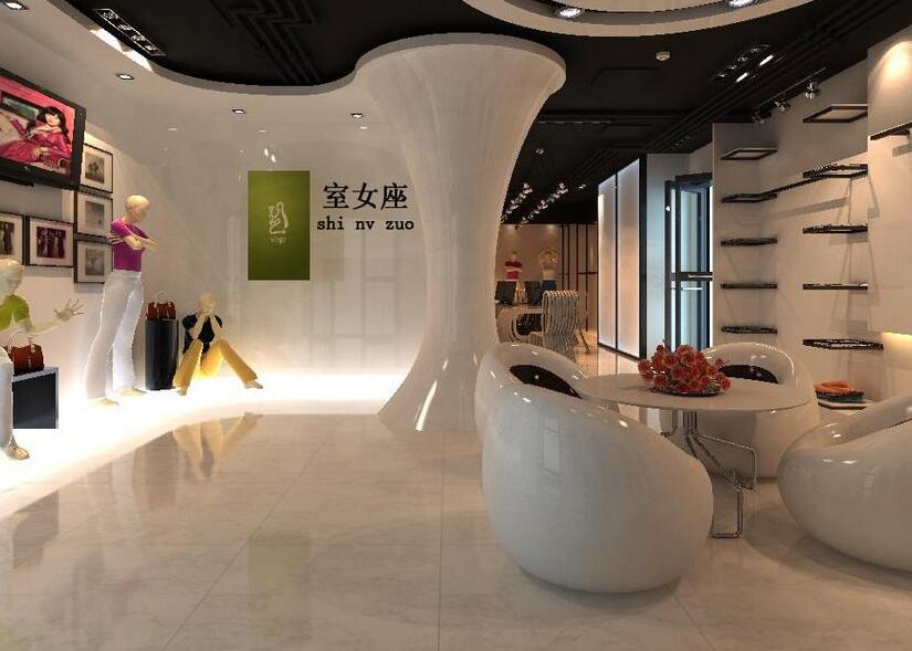 室女座服裝店文化墻設計效果圖