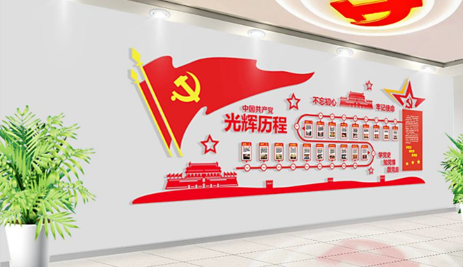 大氣黨建室黨建文化墻
