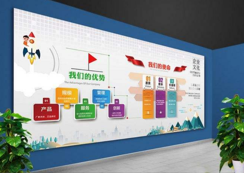 簡(jiǎn)約高端企業(yè)文化墻