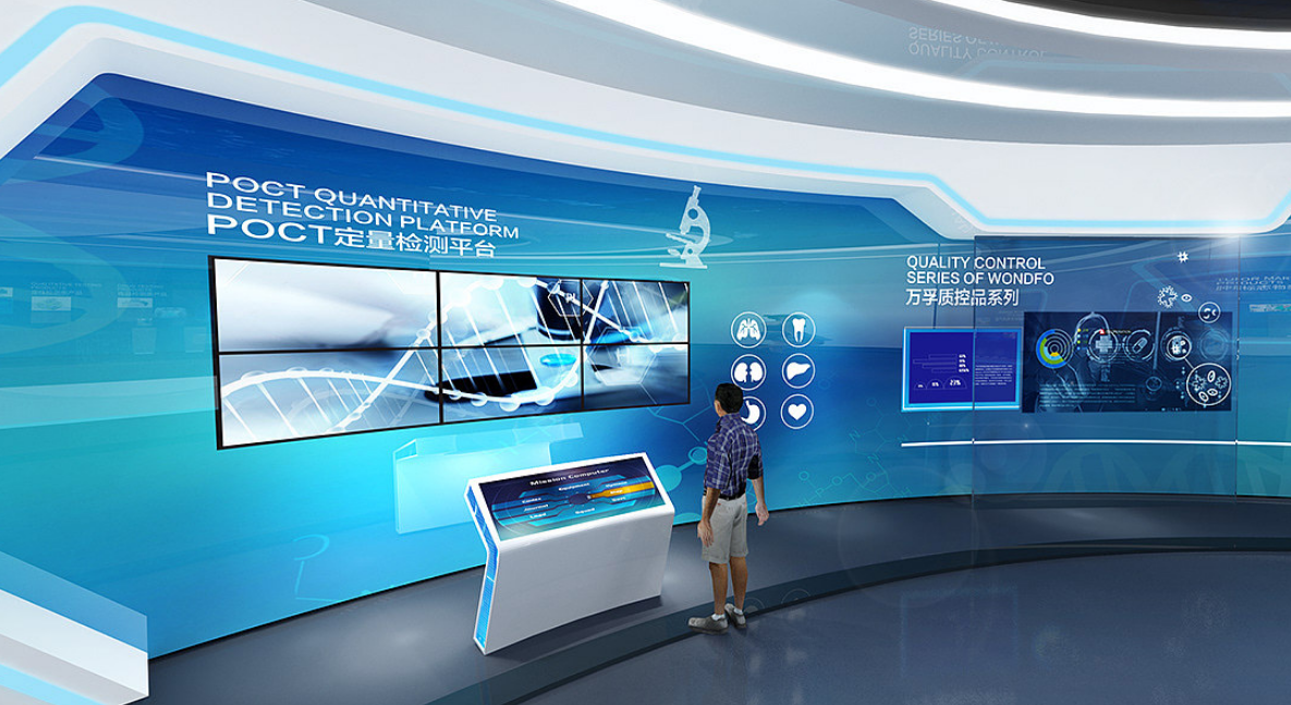 藍色科技企業(yè)文化墻展板