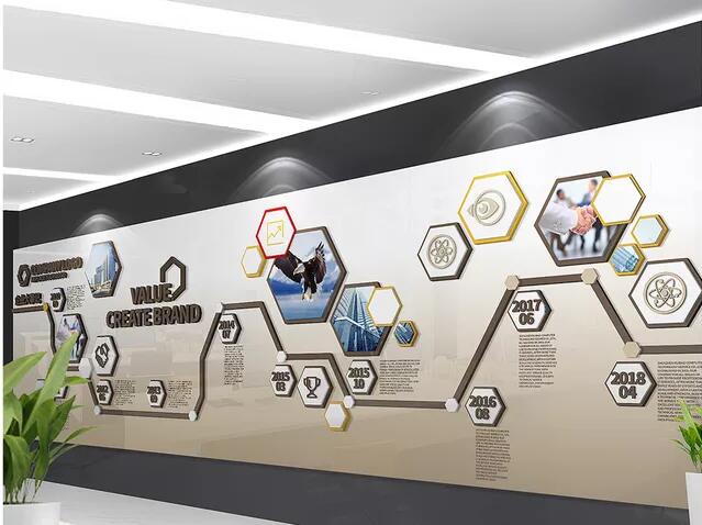 北京建筑企業文化墻設計效果圖