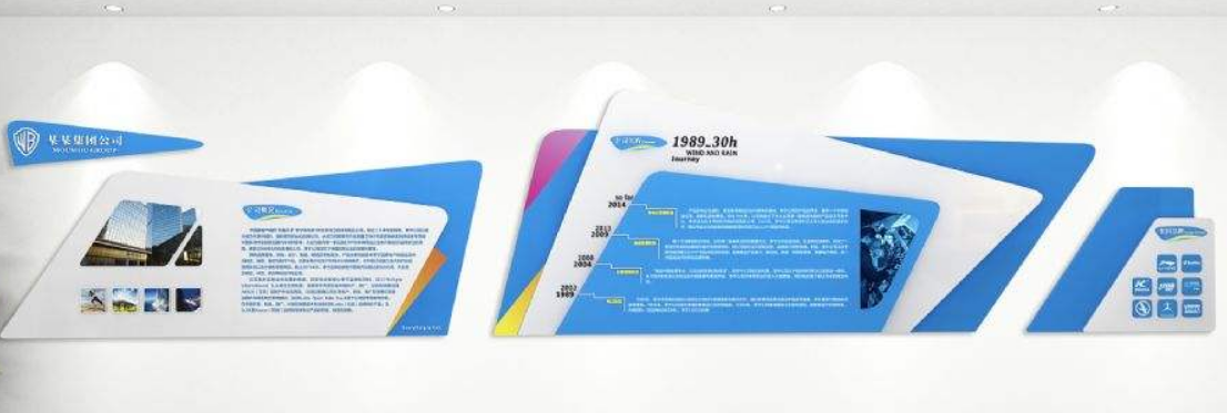 藍色企業文化墻化學醫藥化工形象墻設計圖片