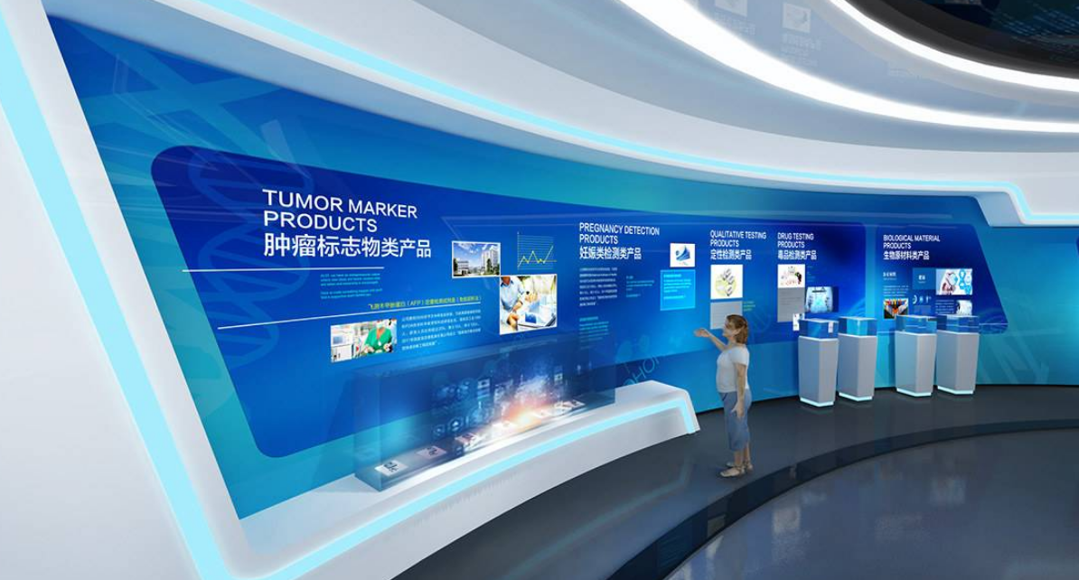 企業文化墻科技展廳展館設計3d效果圖