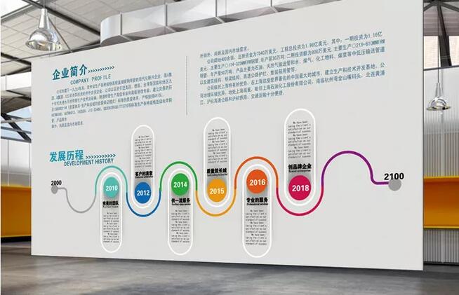 科技企業簡約文化墻制作效果圖