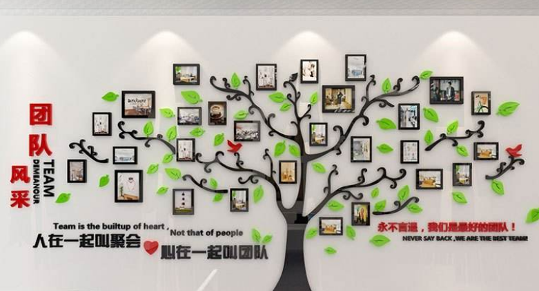 創(chuàng)意照片墻亞克力3d立體墻貼畫企業(yè)文化墻貼紙公司辦公室墻