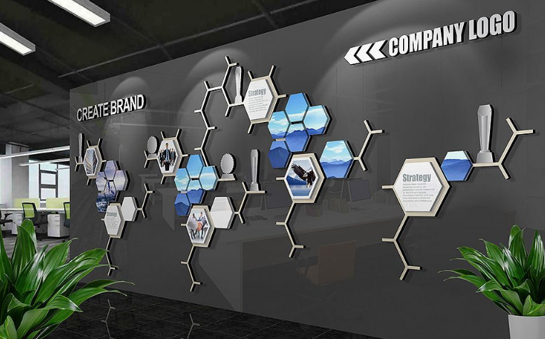 卡通校園立體企業文化墻圖片