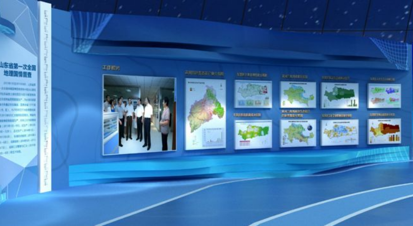 企業文化墻科技展廳展館設計3d效果圖