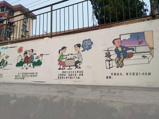幸福社區文化墻墻體彩繪圖片