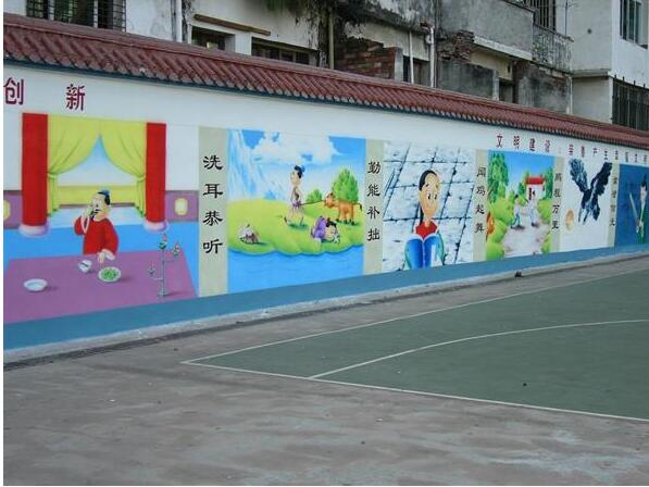 街道文化墻墻體彩繪圖片