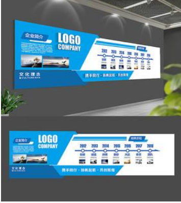 狀照片墻天藍色科學技術文化展板設計圖片