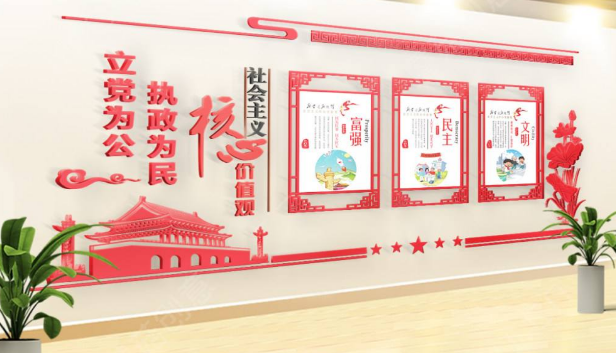 黨建文化墻uv雕刻圖片