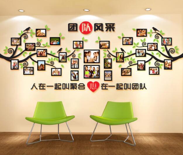 創意簡約辦公室文化墻制作效果圖