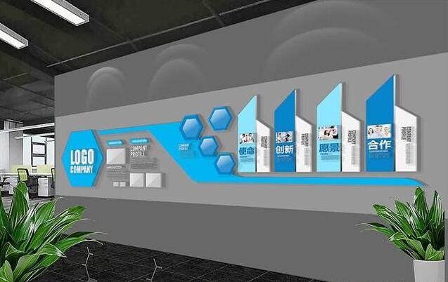 創(chuàng)意辦公室文化墻的制作效果圖