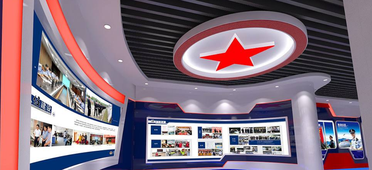 公安局黨建展廳黨史館文化墻效果圖3d模型