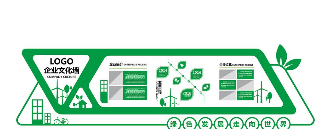 低碳環保公益展板宣傳欄走廊文化墻設計