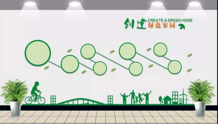 高檔綠色環(huán)保科技企業(yè)文化墻公司形象墻