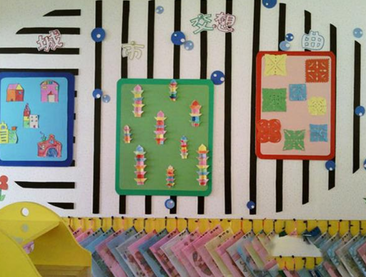 簡約風(fēng)格幼兒園主題墻效果圖大全
