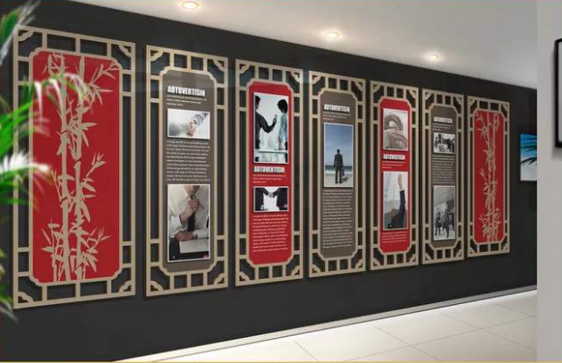 中式古典企業(yè)文化墻ai模版設(shè)計圖片