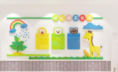 創(chuàng)意卡通立體異形幼兒園培訓機構走廊文化墻