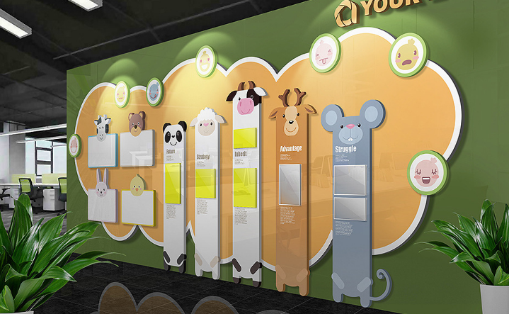 卡通醫(yī)院口腔文化墻圖片