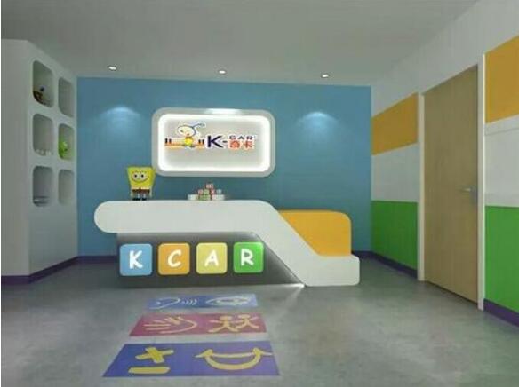 簡約幼兒園前臺文化墻制作效果圖