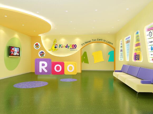 簡約幼兒園前臺文化墻制作效果圖