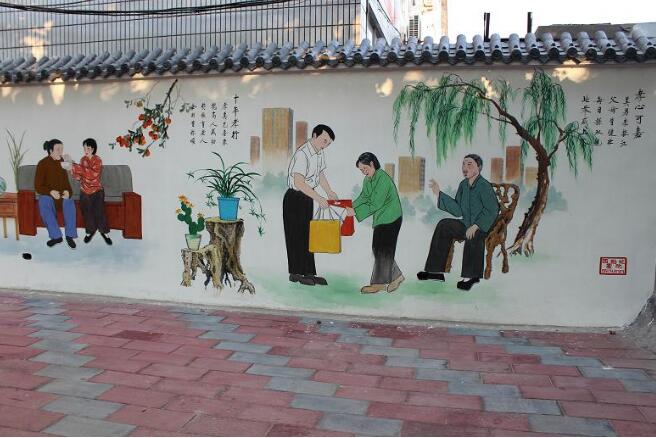 國學文化墻彩繪制作效果圖