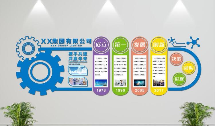 創意企業立體文化墻制作效果圖