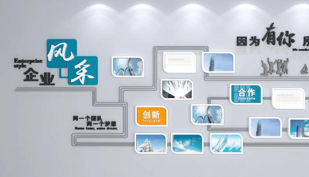 公司創意員工文化墻制作效果圖