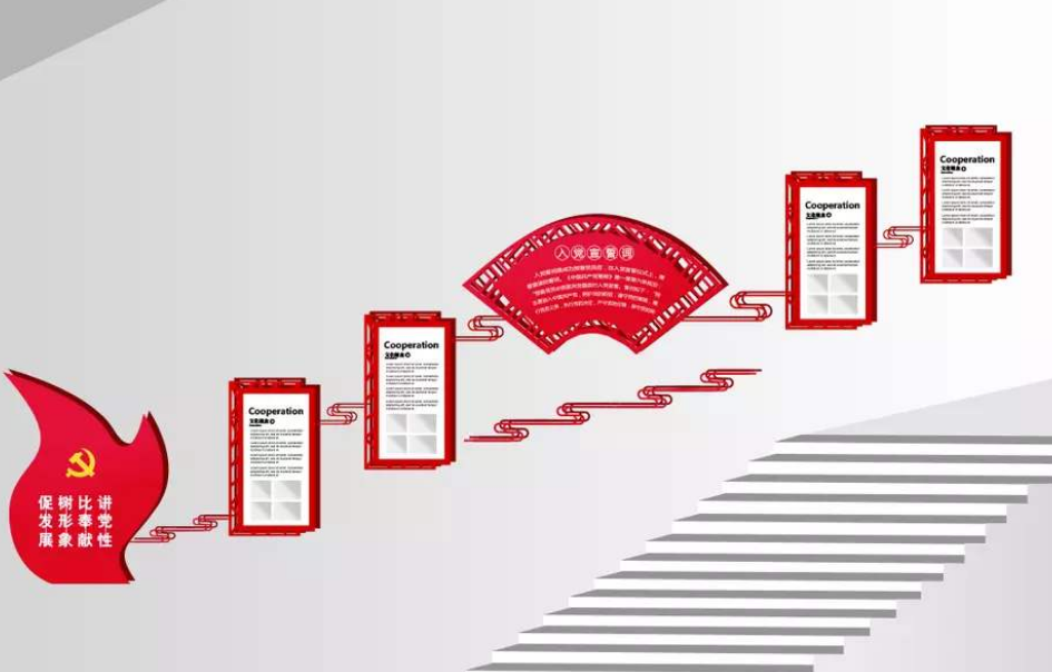 古典樓梯黨建廉政文化墻